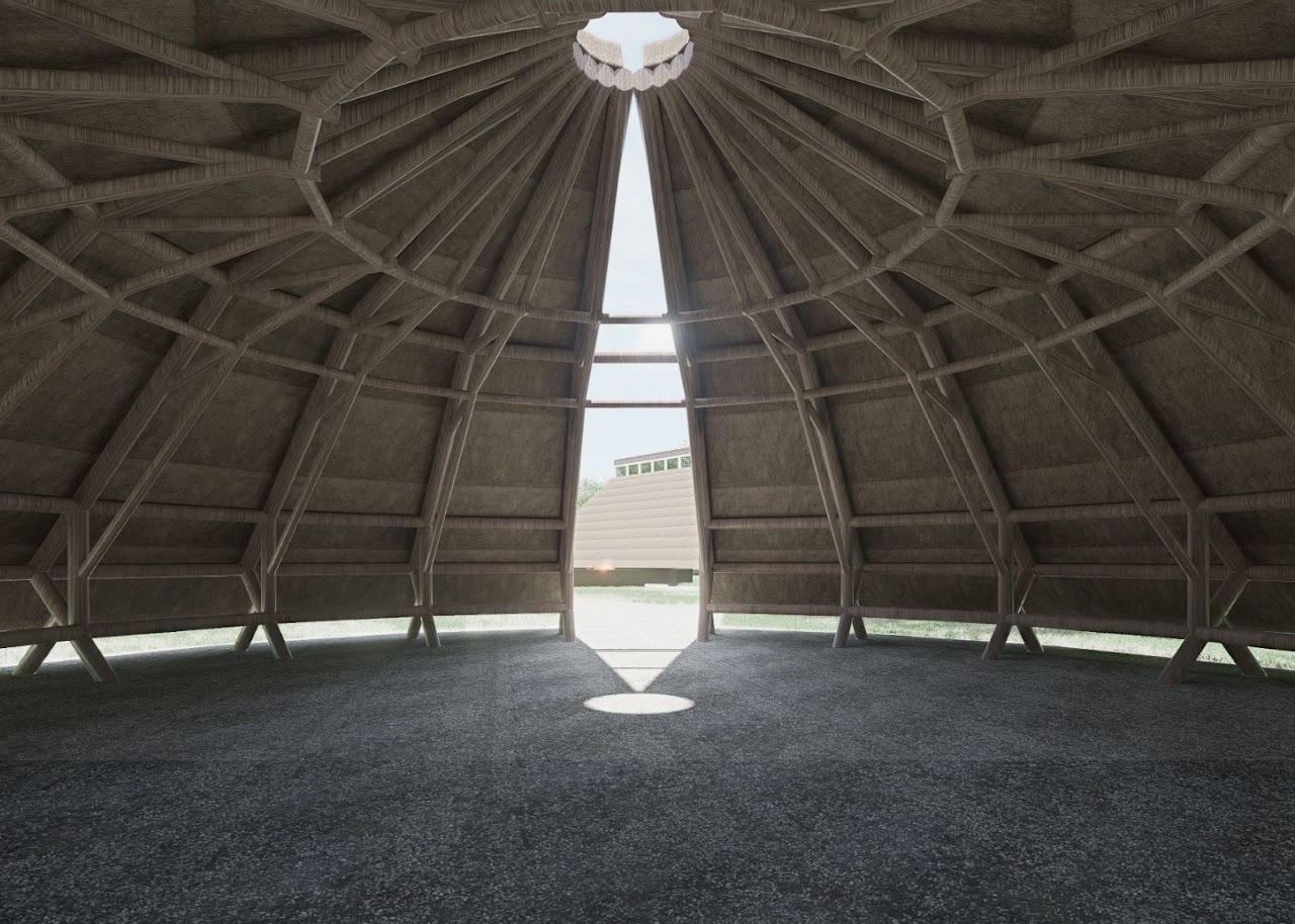 Interior del pabellón circular